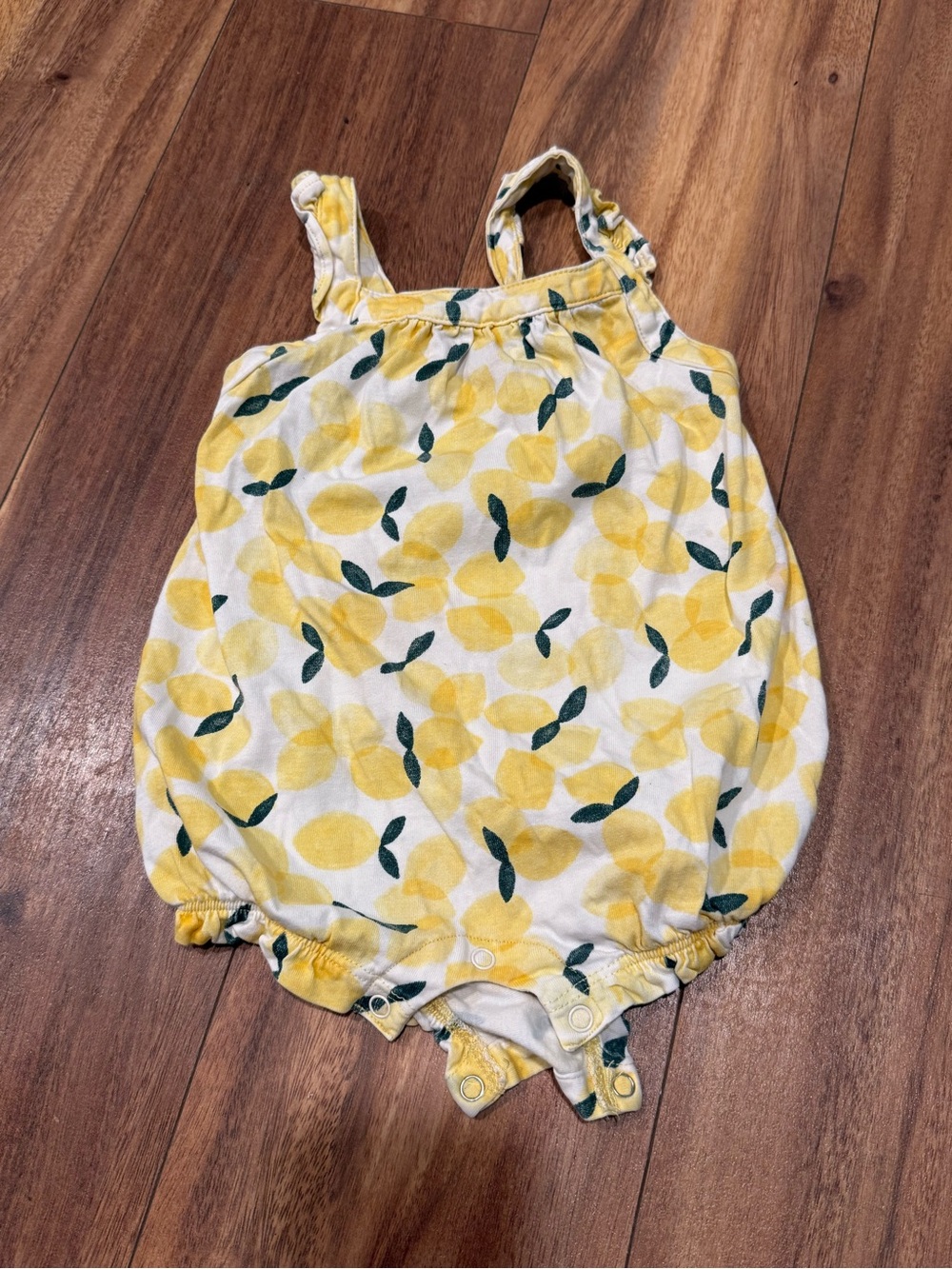 Tea Collection Yellow Lemon Print Infant Romper